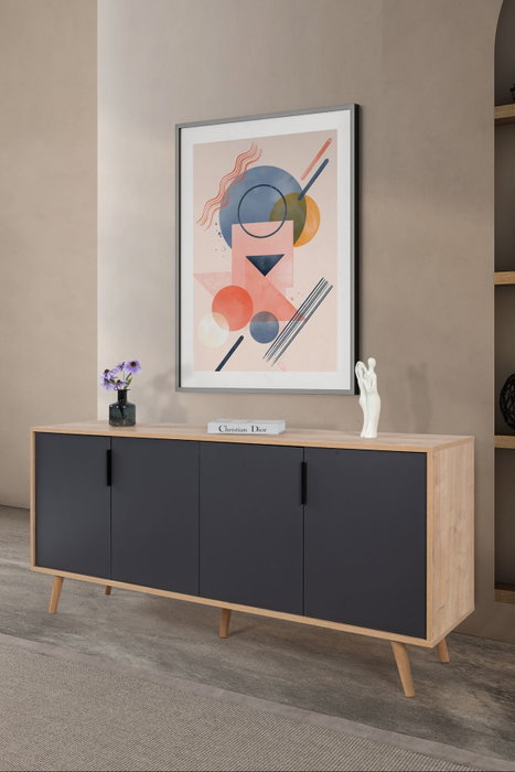 Hanah Home Sırma 4816 Consola Roble Zafiro y Antracita
